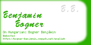 benjamin bogner business card